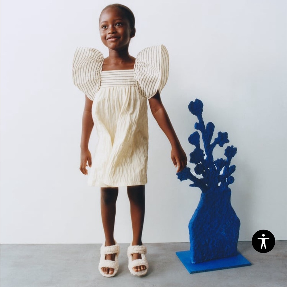 Zara Kids Contrast Striped Dress size 3-4 years